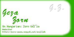 geza zorn business card